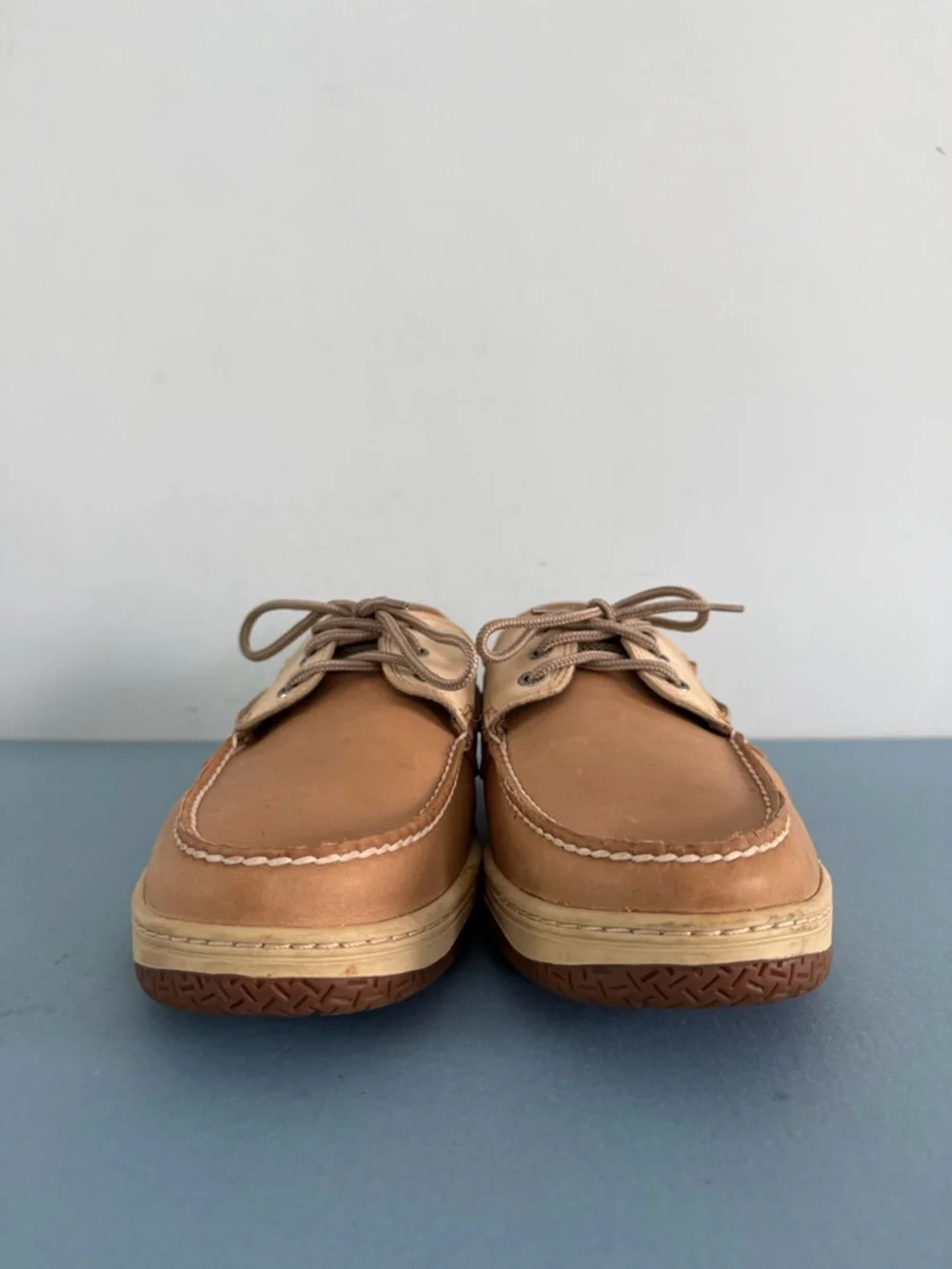 Sperry Top Sider Billfish 3-Eye Boat Shoes Light Brown Leather Loafers